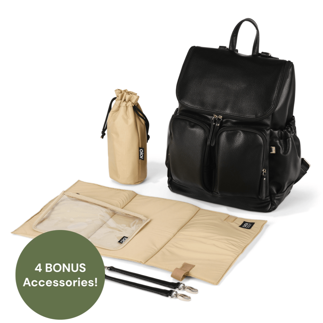 NappyGo Backpack – Baby Care Made Stylish + FREE Changing Mat, Bottle Holder, Pouch &amp; Stroller Hooks