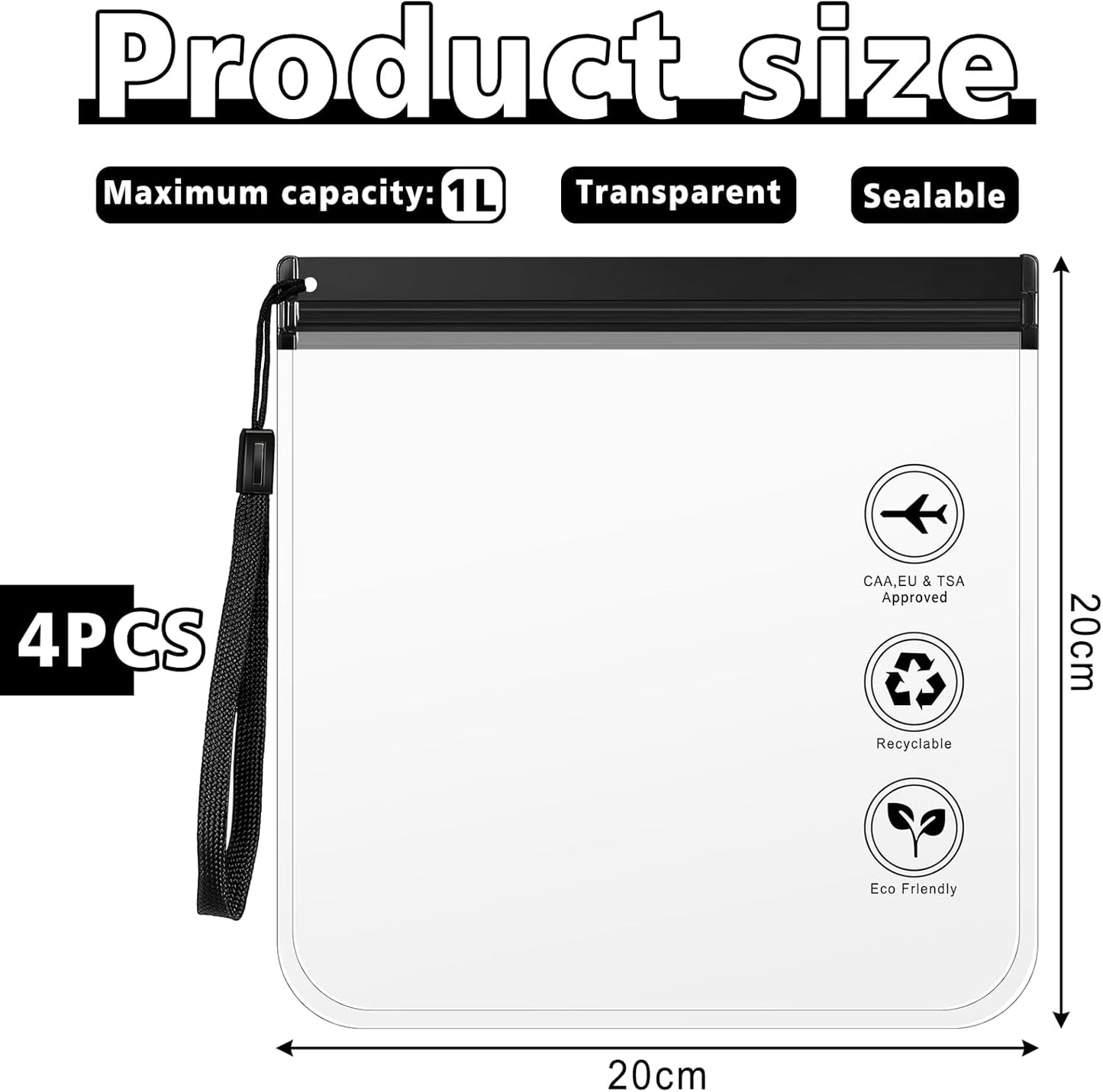 4x ClearBags™ – TSA Approved Carry-On Liquid Bags