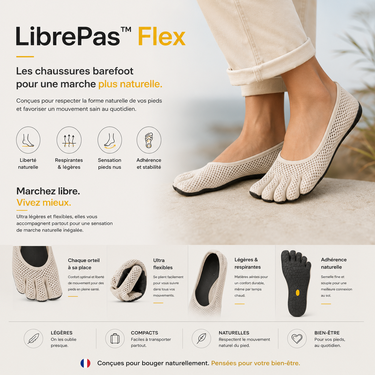 LibrePas™ Flex — Les chaussures barefoot pour une marche plus naturelle.