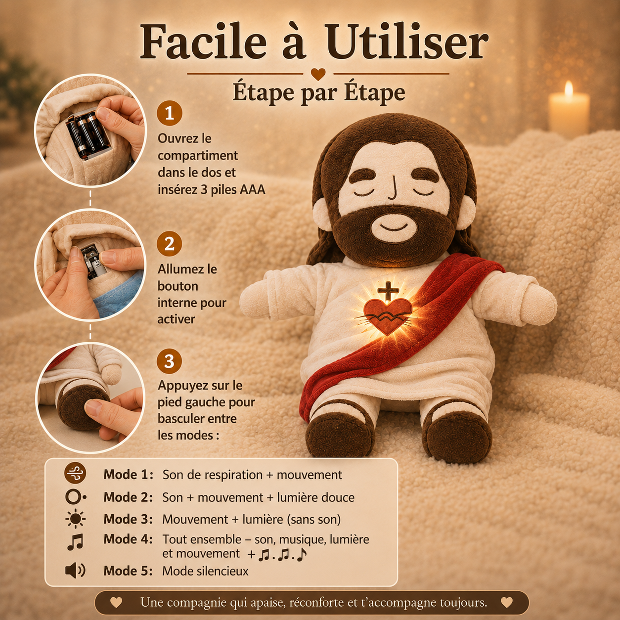 Jésus Câlin™ – Peluche de Réconfort