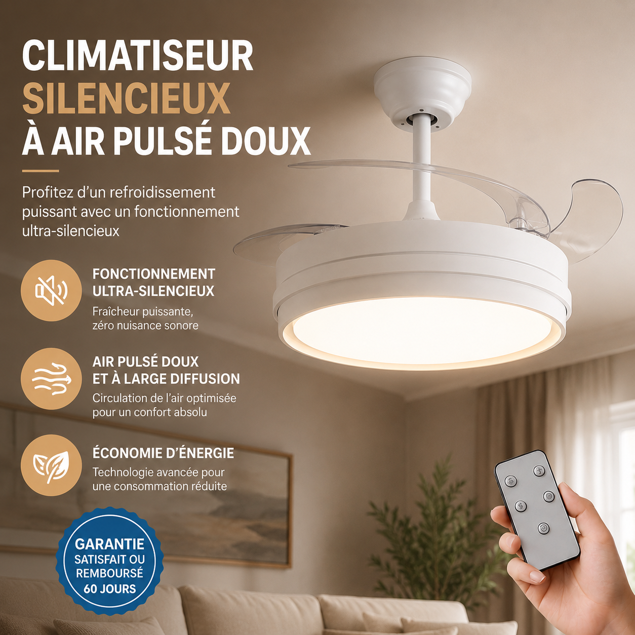 Climora™ — Le ventilateur de plafond incontournable de cet été.