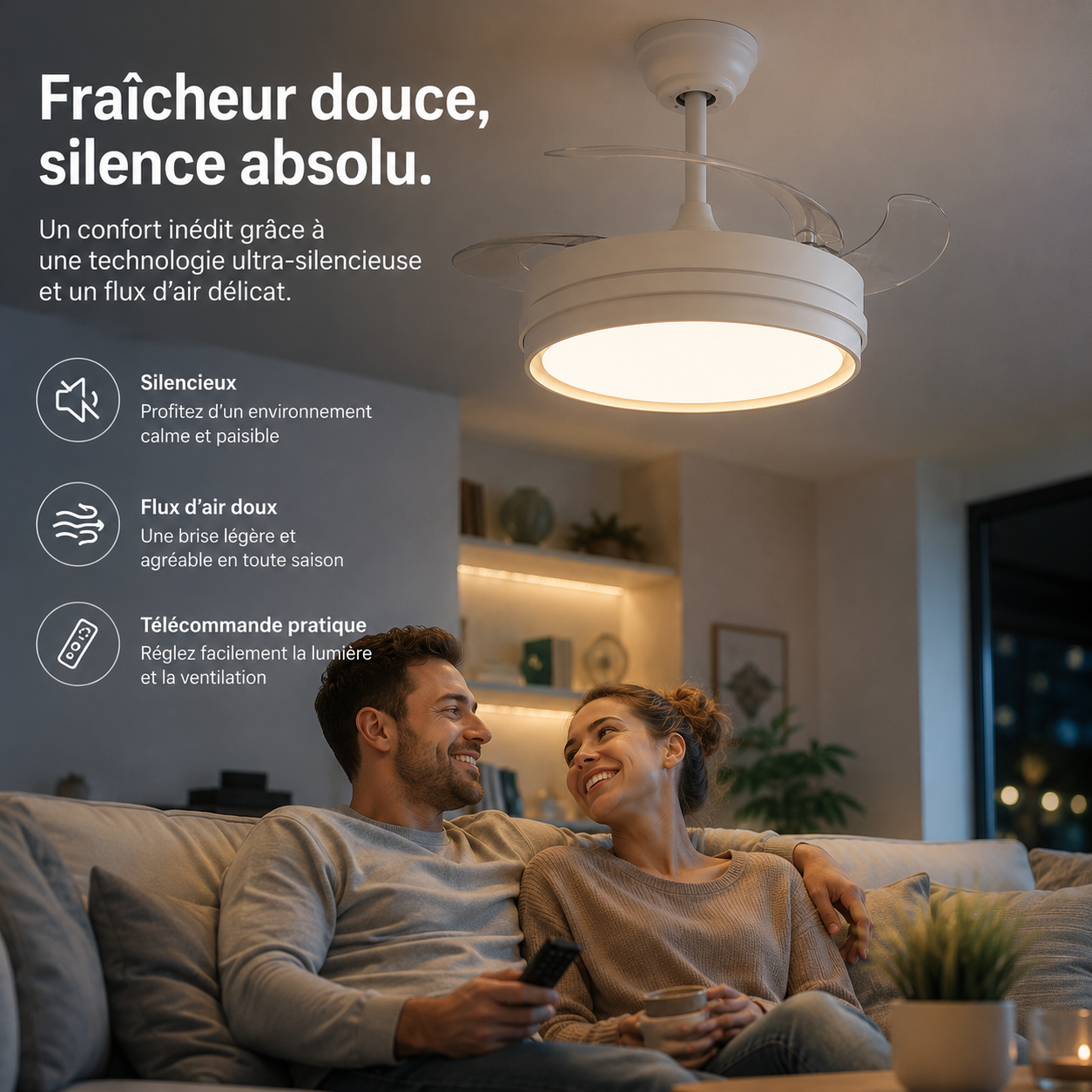 Climora™ — Le ventilateur de plafond incontournable de cet été.