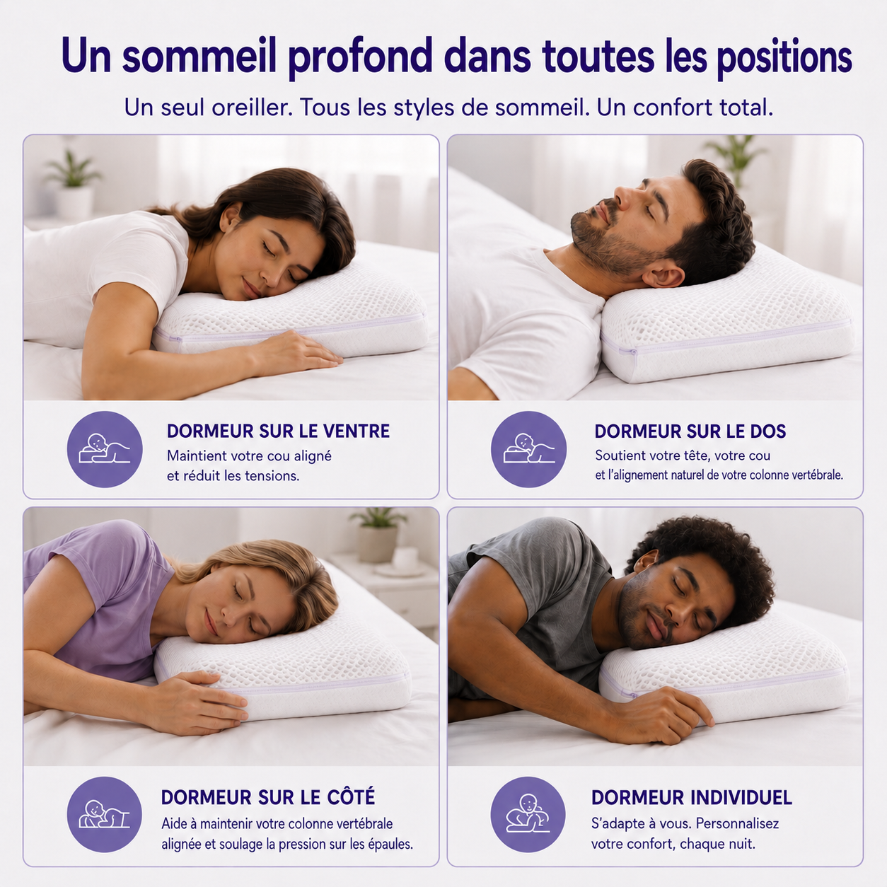 Climora™ Ergo — L'oreiller ergonomique pour des nuits plus fraîches.