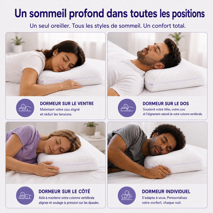 Climora™ Ergo — L'oreiller ergonomique pour des nuits plus fraîches.